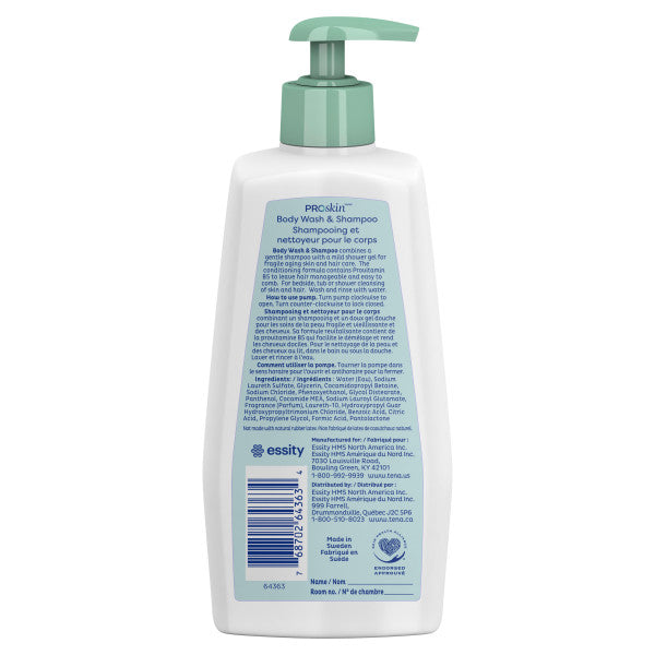 TENA Scented Body Wash & Shampoo, 16.9 oz