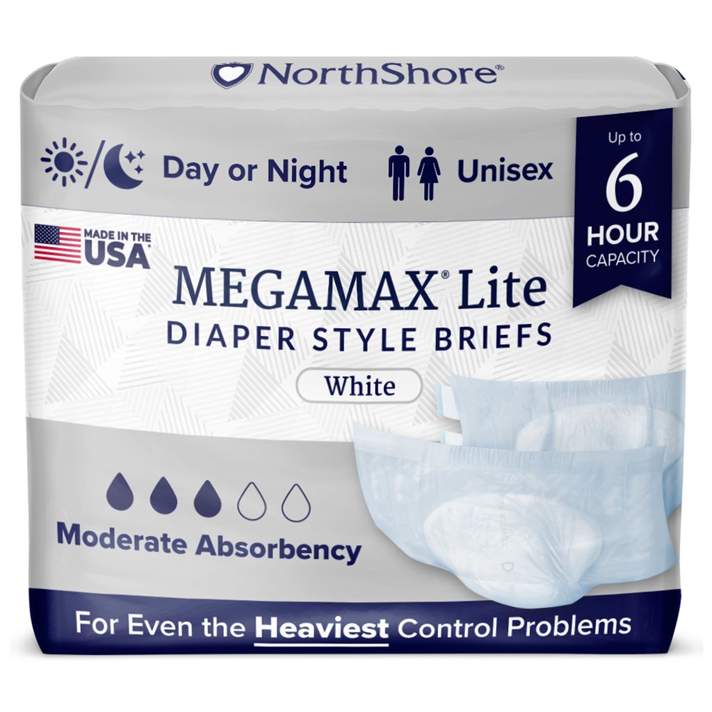 NorthShore MEGAMAX Lite 6-Hour Diaper Style Briefs