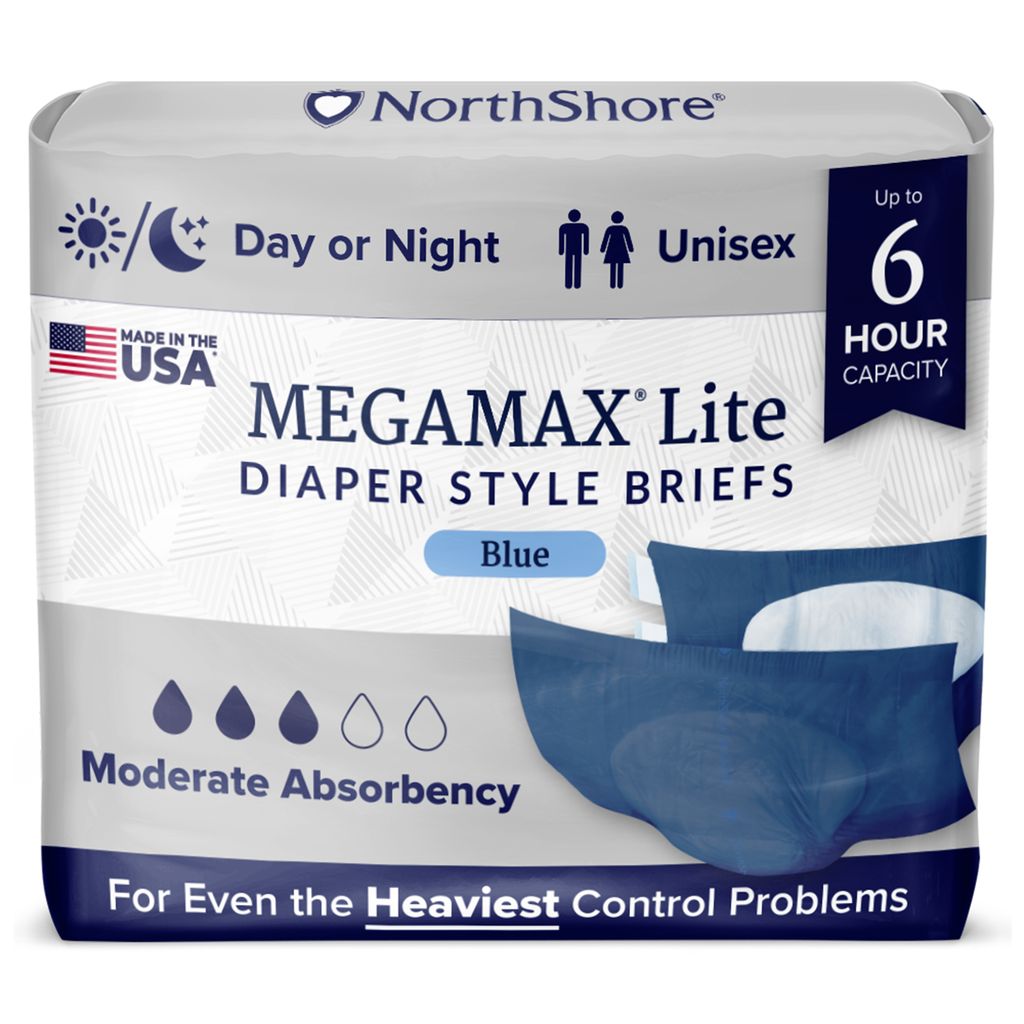 NorthShore MEGAMAX Lite 6-Hour Diaper Style Briefs