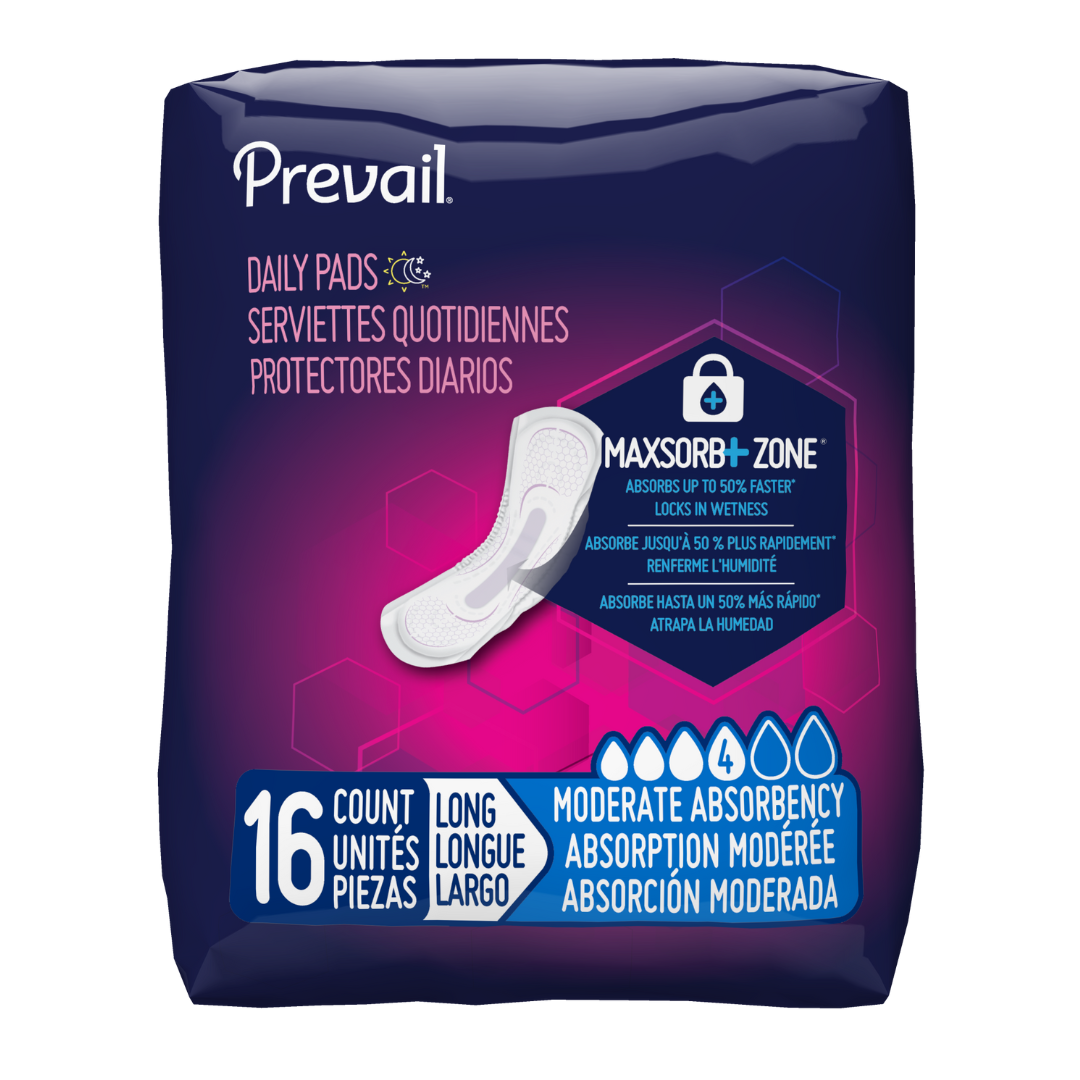 Prevail Moderate Absorbency Bladder Control Pads - Long